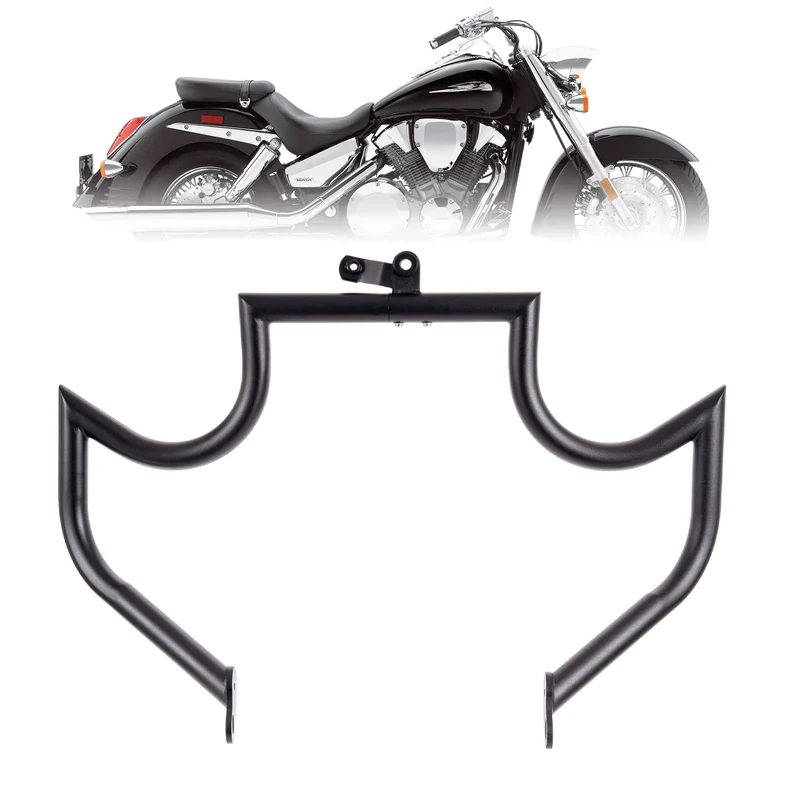 Kinglemc Engine Guard Highway Freeway Crash Bar for Honda VTX 1300 R S C Models 1300R 1300C 1300S (Mustache Matte Black)