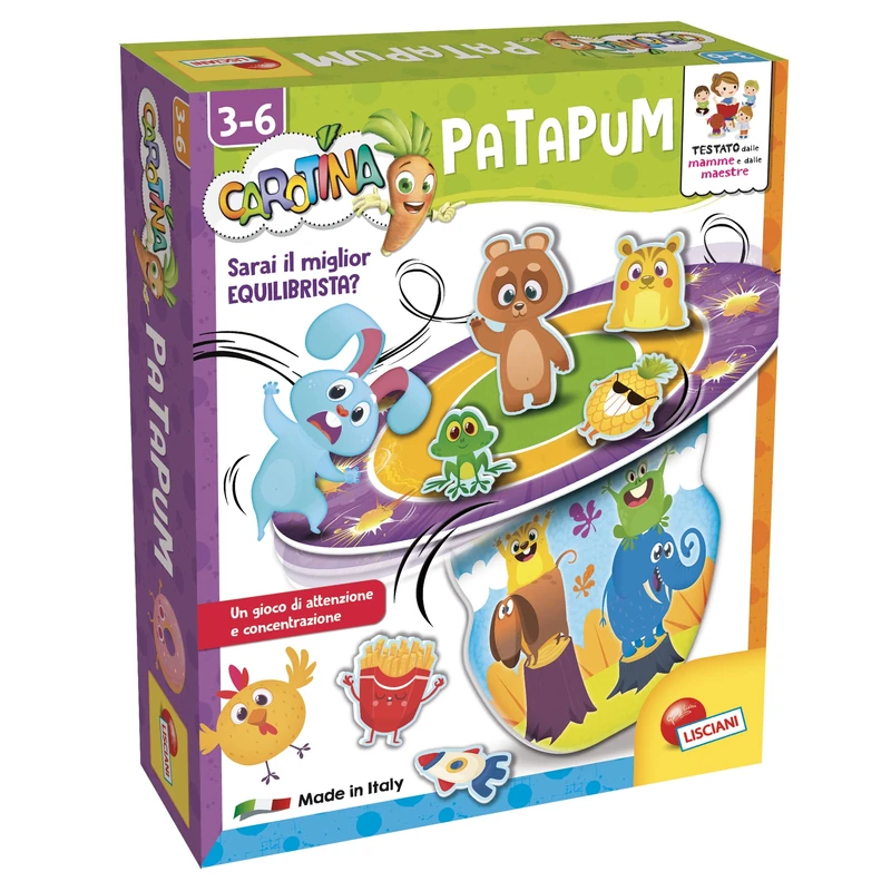 Lisciani Giochi- Carotina Patapum, Attention Action Game, Multicolor, 97074