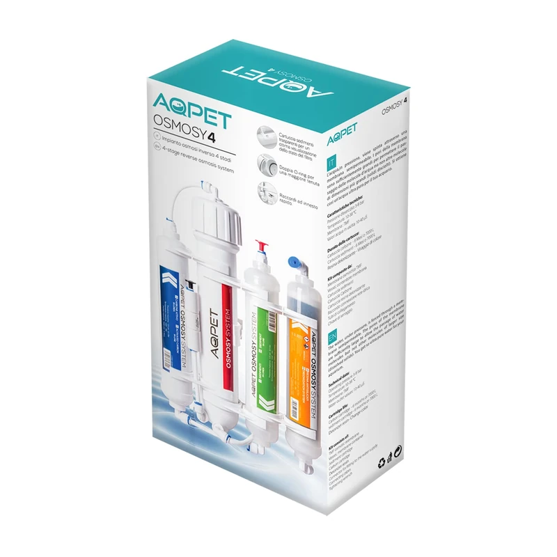 AQPET OSMOSY4 4 Stage Osmosis with Resin for Aquarium Osmotic Water Production - 50 Gallon Membrane (190 Litres) / Day for Aquariums - Image 1