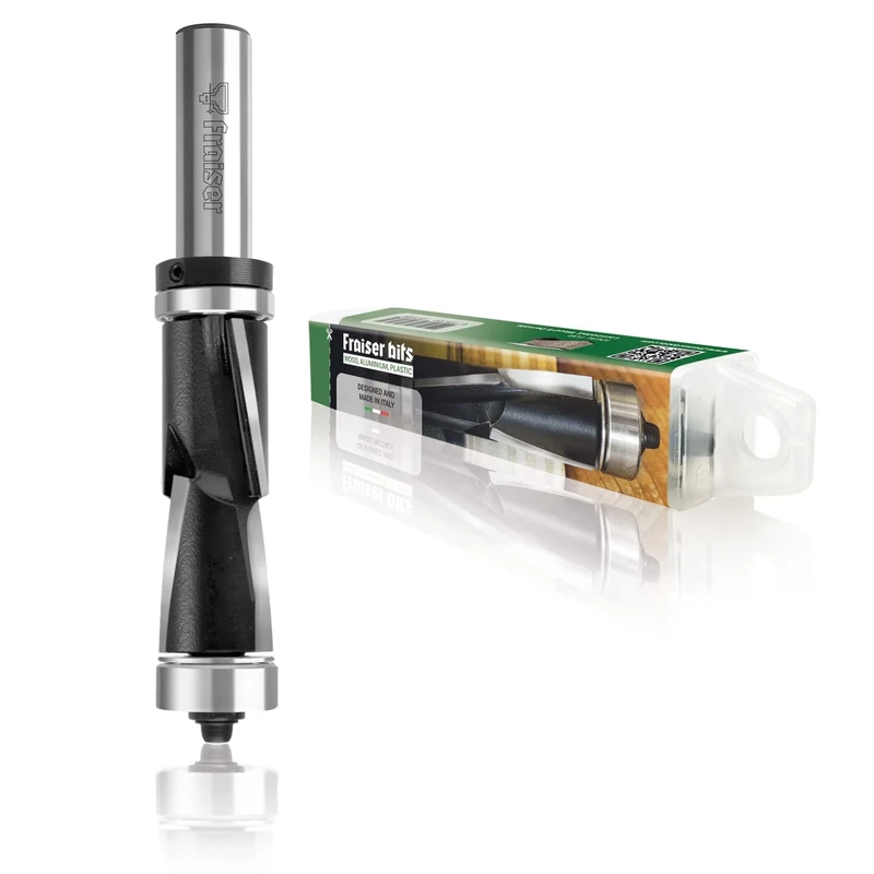 Fraiser® Trimming Cutter with top Bearing for Wood, derivatives and Laminated Edges for Manual milling Machine and Cutter Bench UP & DOWNCUT (L:113-H:50.8-S:12)