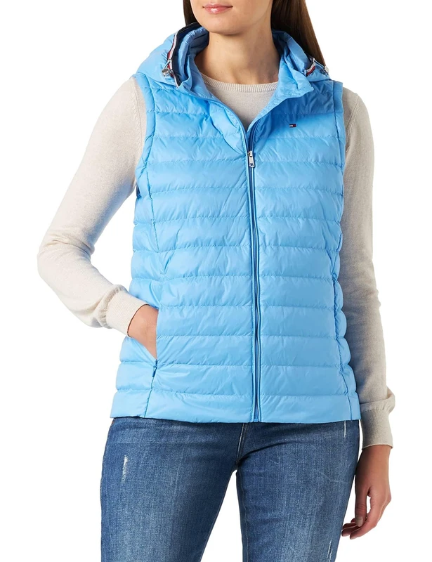 Tommy Hilfiger Women Vest Padded, Blue (Hydrangea Blue), S