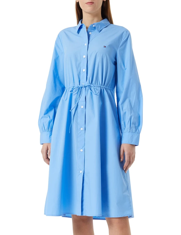 Tommy Hilfiger Women 1985 Dress Summer, Blue (Hydrangea Blue), 38