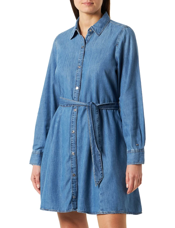 Tommy Hilfiger Women Denim Dress Long Sleeve, Blue (Lyra), 32 - Image 1