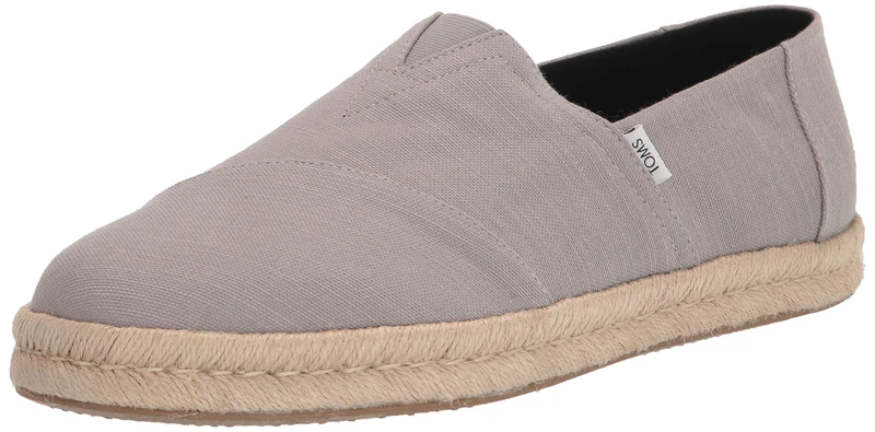 TOMS Men's Alpargata Rope 2.0 Espadrille, Drizzle Grey Recycled Cotton Slubby Woven, 8.5 UK
