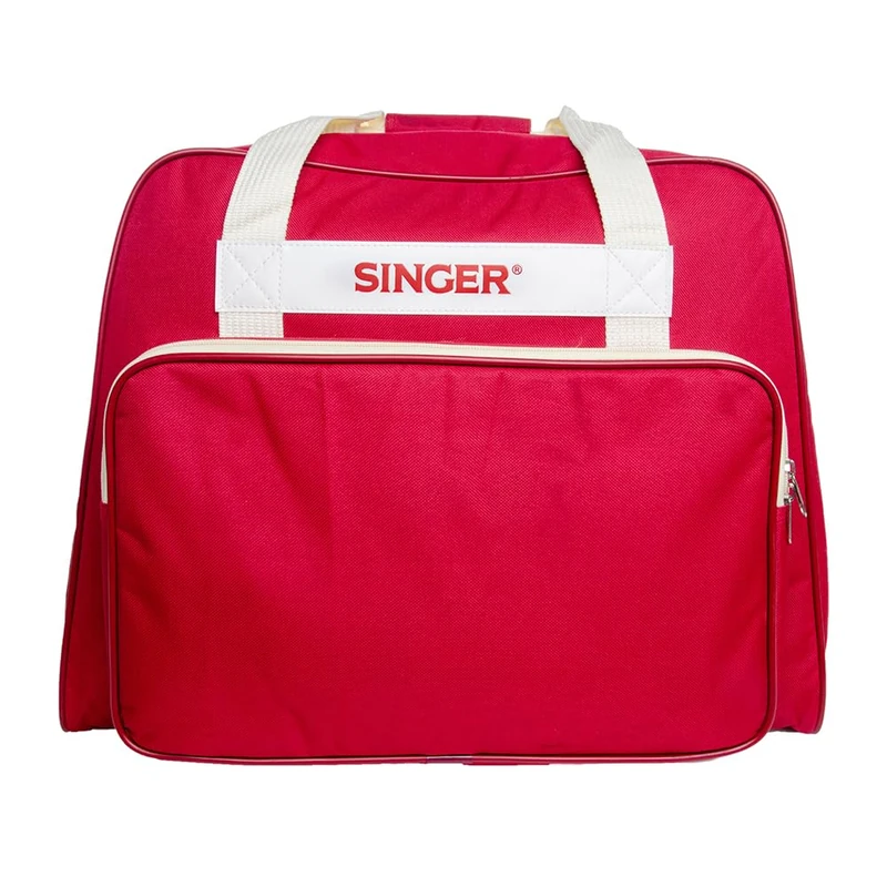 Singer | Machine Carrying Case, Brick Color, Spacious Case Fits Most Standard Sewing Machines and Sergers, Fully-Padded Interior, Durable Canvas Exterior, Easy Zip, Large Front Pocket, Easy Transport