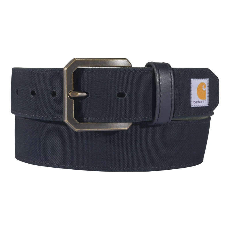 Carhartt Men's Casual Rugged Belts, Available in Multiple Styles, Colors & Sizes, Canvas Duck (Black), 44