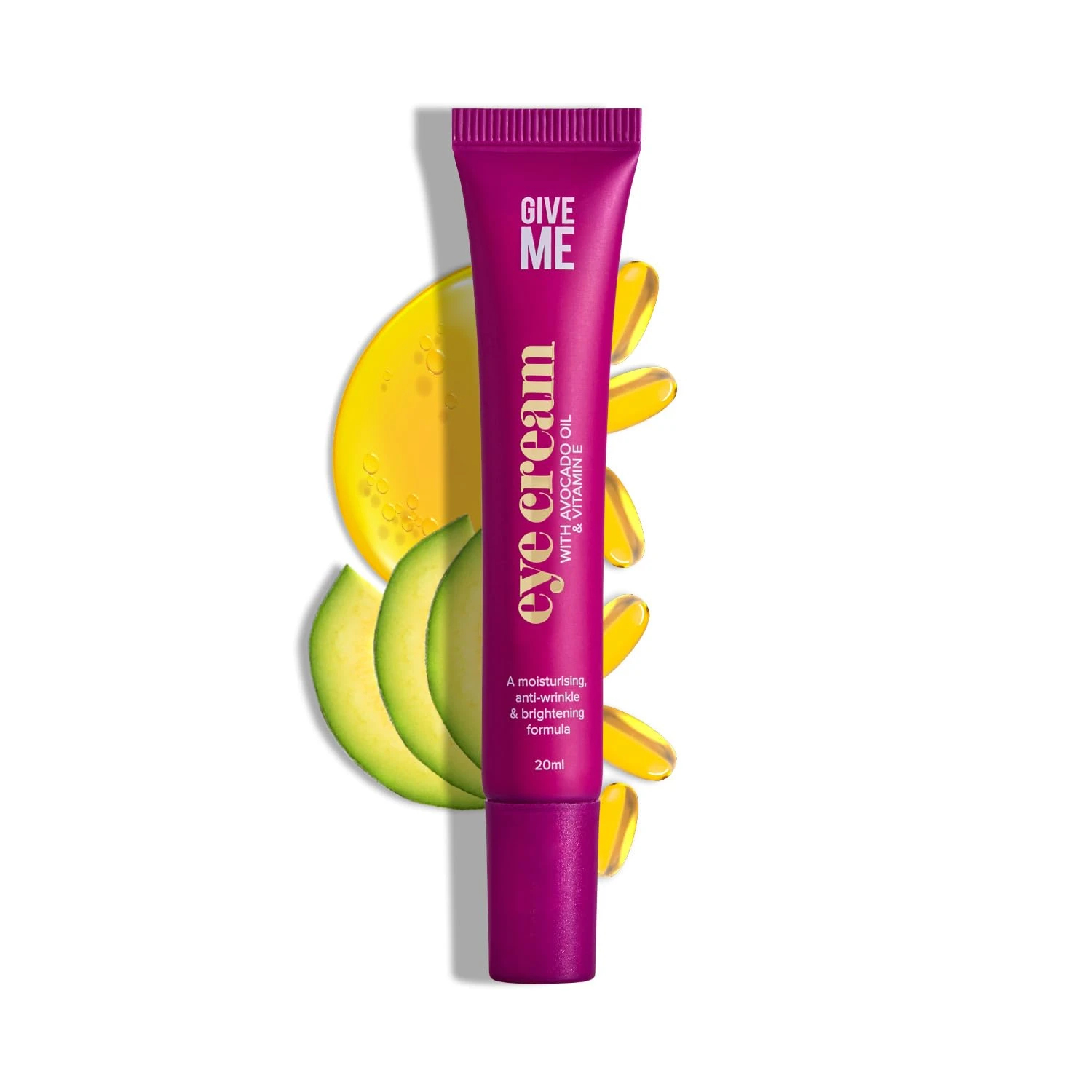 Give Me Cosmetics Eye Cream, Anti-Aging Brightening Vitamin E, Anti Wrinkle for Dark Circles and Puffy Eyes, Hydrates Brightens Reduces Inflammation