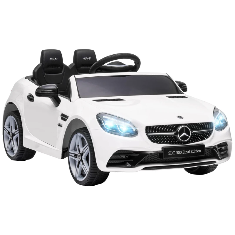 HOMCOM Mercedes-Benz SLC 300 Kids Electric Ride On Car - White