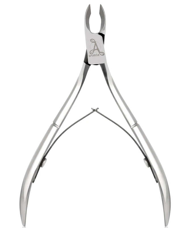 Armiz Cuticle Cutter Stainless Steel Professional Cuticle Nippers for Manicure and Pedicure - Cuticle Remover Tool (Silver) with 0.25-inch Sharp Blade to Trim Tough Cuticles, Dead Skin, and Hangnails