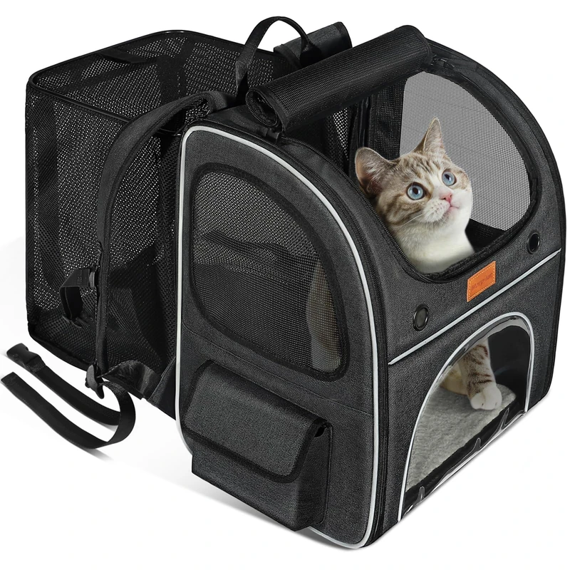 Pet Carrier Backpack, Morpilot Expandable and Foldable Cat Backpack with Breathable Mesh, Waterproof and Durable Dog Backpack for Cats and Small Dogs up to 8 kg