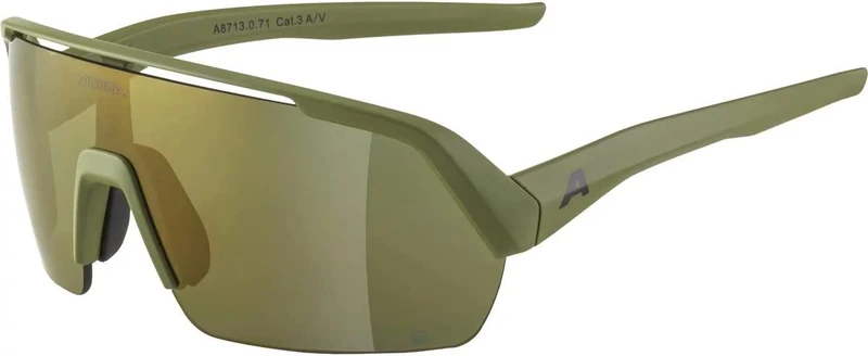 ALPINA Unisex - Adults, TURBO HR Q-LITE sports glasses, olive matt/bronce, One Size