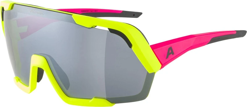 ALPINA Unisex - Adults, ROCKET BOLD sports glasses, neon-pink yellow matt/black, One Size