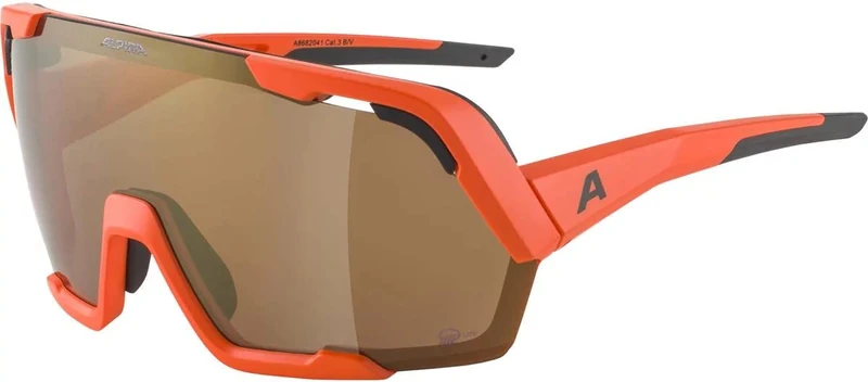 ALPINA Unisex - Adults, ROCKET BOLD Q-LITE sports glasses, pumkin-orange matt/bronce, One Size