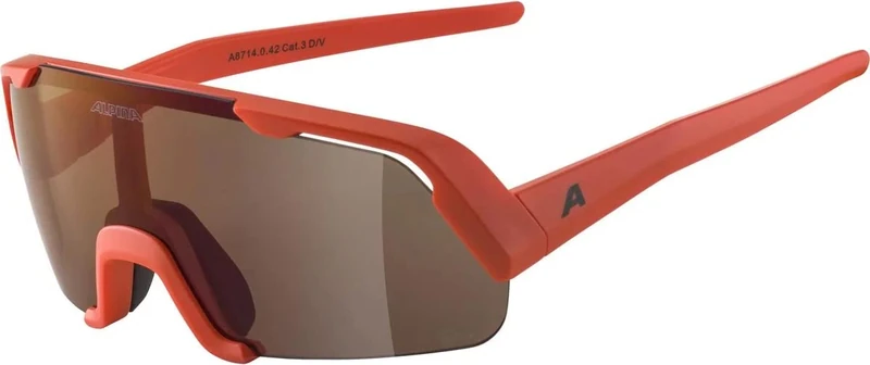 ALPINA Unisex - Children, ROCKET YOUTH Q-LITE sports glasses, pumpkin-orange matt/red, One Size