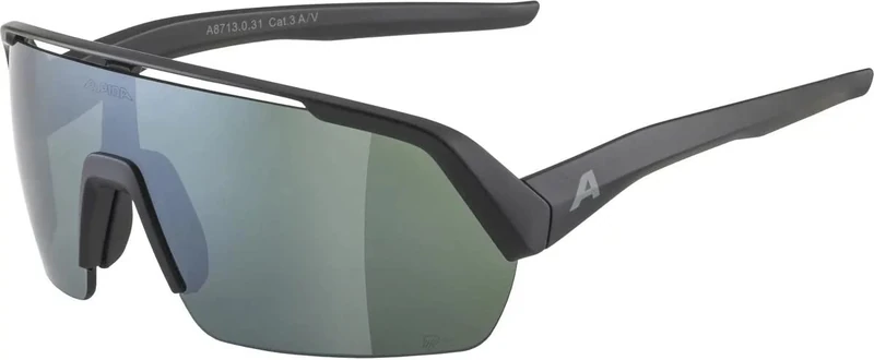ALPINA Unisex - Adults, TURBO HR Q-LITE sports glasses, black matt/silver, One Size