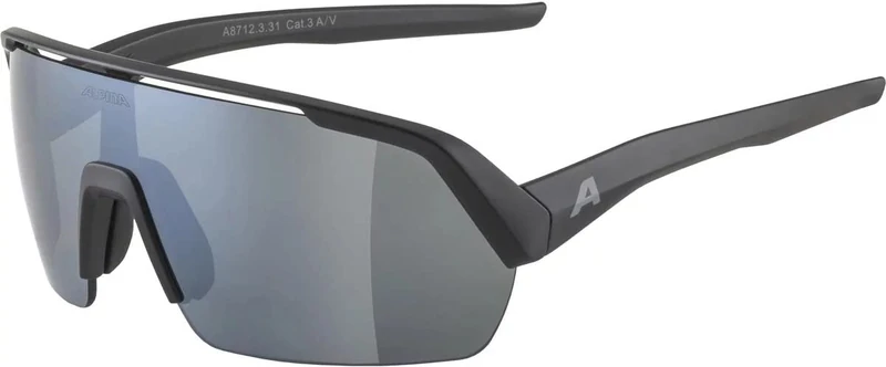 ALPINA Unisex - Adults, TURBO HR sports glasses, black matt/black, One Size