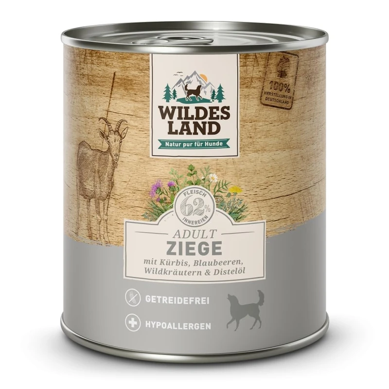 Wildes Land Wet Dog Food Goat Flavor 6x800 Gr