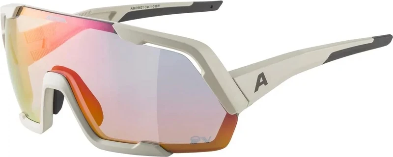 ALPINA Unisex - Adults, ROCKET QV sports glasses, cool-grey matt/rainbow, One Size