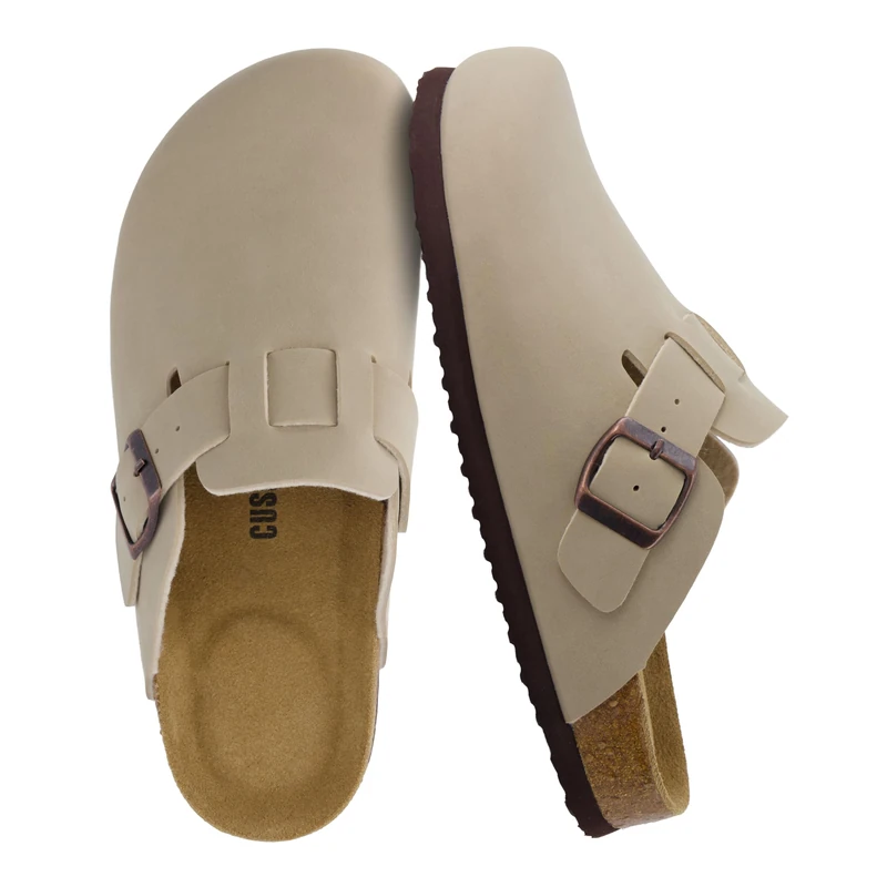 CUSHIONAIRE Women's Hana Cork Footbed Clog with +Comfort, Wide Widths Available, Wide Widths Available, Stone 6 UK W