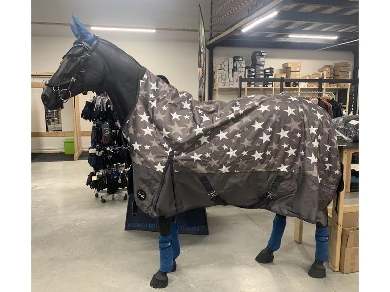 HKM Cleveland Stars 600D, with fleece Highneck rug Light Grey 7'3