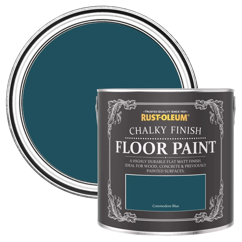 Rust-Oleum Blue Scratch-Proof Floor Paint in Matt Finish - Commodore Blue 2.5L