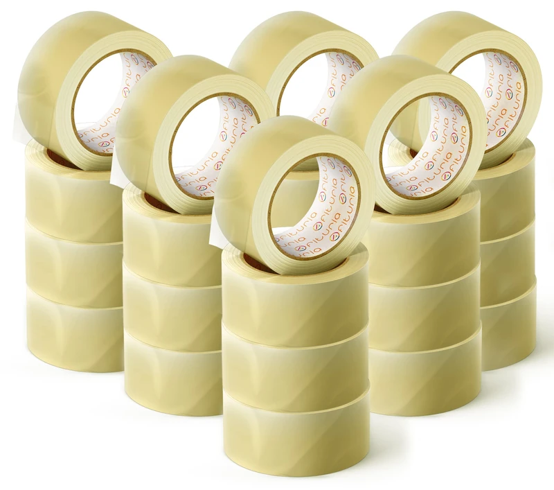 OFITURIA Transparent Packing Adhesive Tape for Packaging Carton Boxes for Shipping and Moving. Seal for Safe and Resistant Packaging - Ophituria (36 cm x 120 m - Transparent, 24 Rolls)