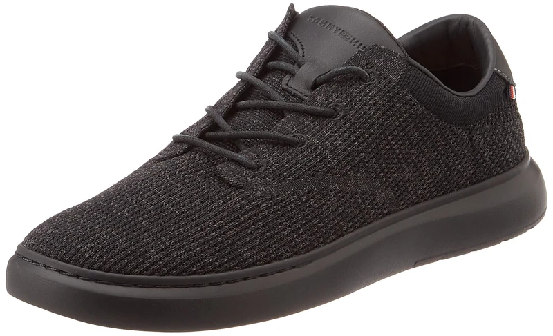 Tommy Hilfiger Men Knit Hybrid Shoe Trainers, Black (Black), 43 EU