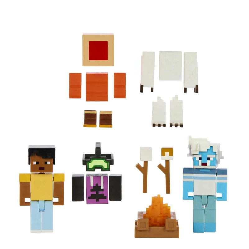Mattel Minecraft Game, Creator Series Action Figures and Accessories, Camp Enderwood Steve and Mob Figures, Collectible Gift for Kids, HLP58 - Image 1
