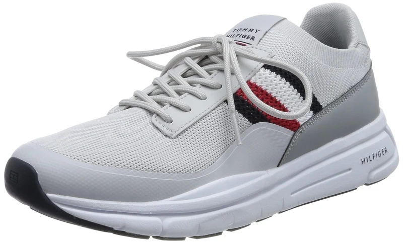 Tommy Hilfiger Men Premium Lightweight Runner Knit Trainers Athletic, Beige (Light Cast), 40 EU