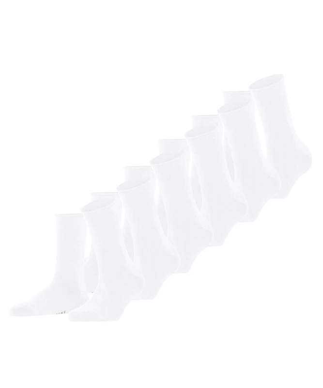 FALKE Women's Happy Multipack W So Cotton Plain 6 Pairs Socks, White 2000, 2.5-5