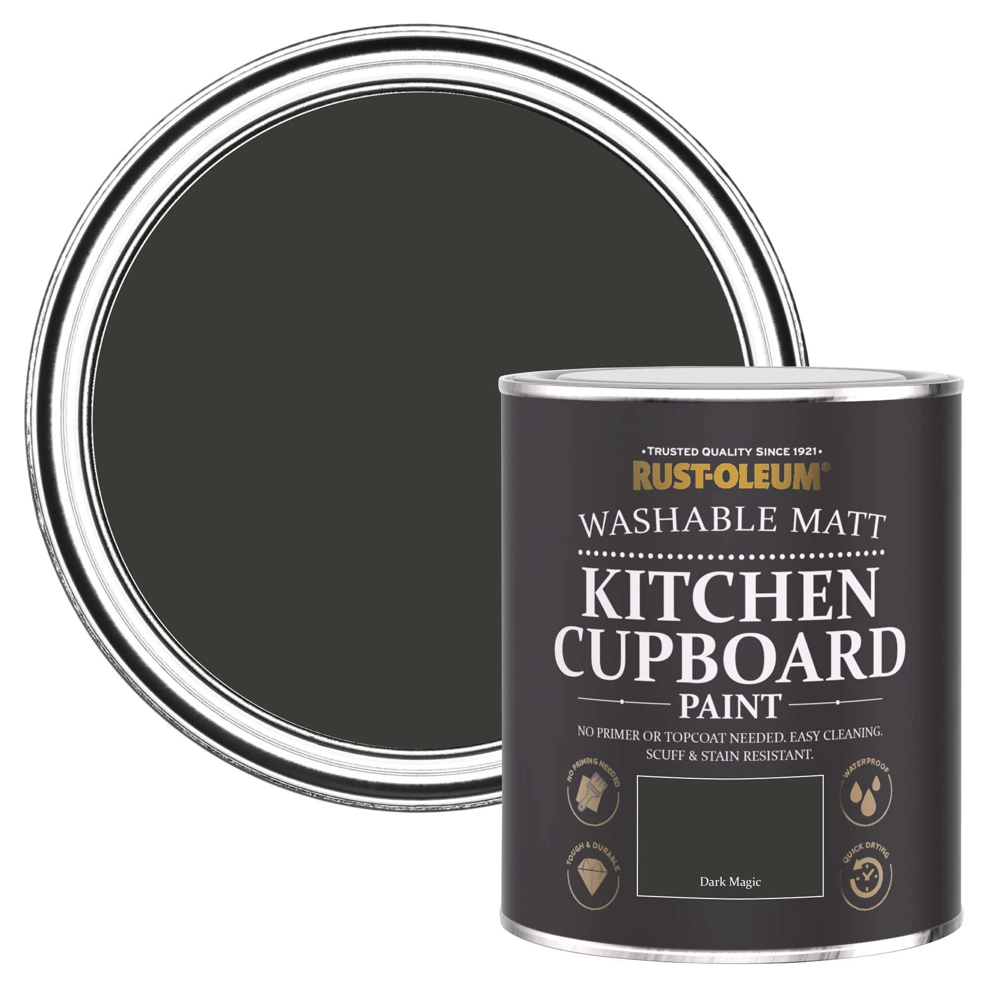 Rust-Oleum Black Kitchen Cupboard Paint in Matt Finish - Dark Magic 750ML