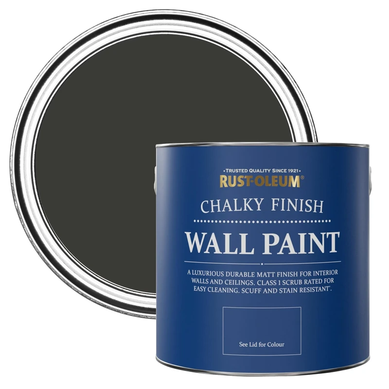 Rust-Oleum Black Wall and Ceiling Paint in Matt Finish - Dark Magic 2.5L