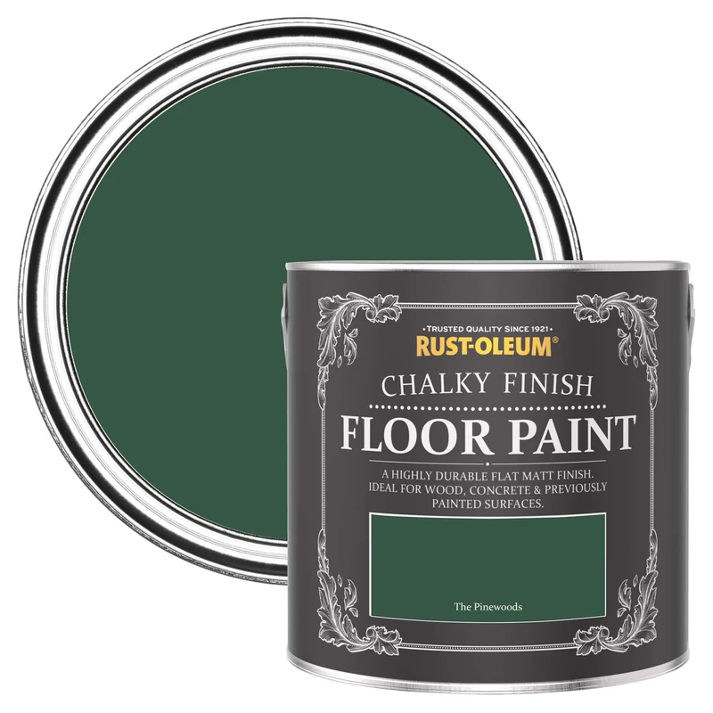 Rust-Oleum Green Scratch-Proof Floor Paint in Matt Finish - The Pinewoods 2.5L