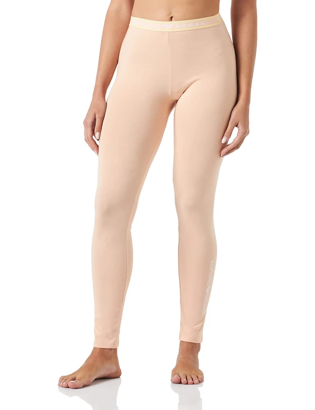 Emporio Armani Underwear Womens Leggings Iconic Logoband Leggings, Apricot, XS