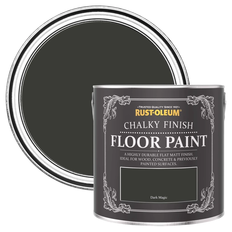 Rust-Oleum Black Scratch-Proof Floor Paint in Matt Finish - Dark Magic 2.5L, SHDRCT911