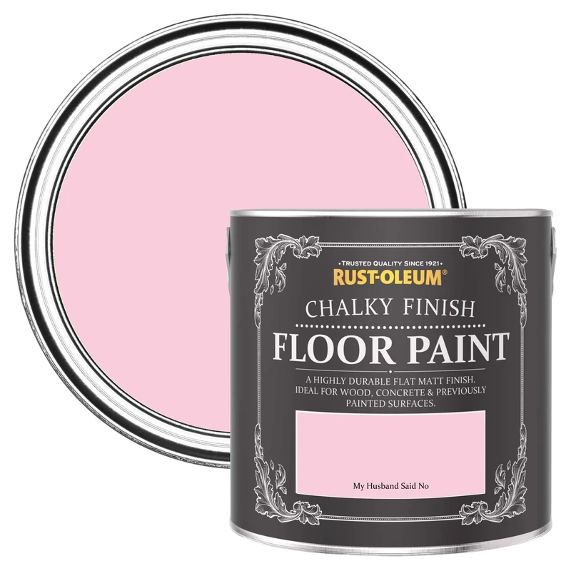 Rust-Oleum Pink Scratch-Proof Floor Paint in Matt Finish - My Husband Said No 2.5L