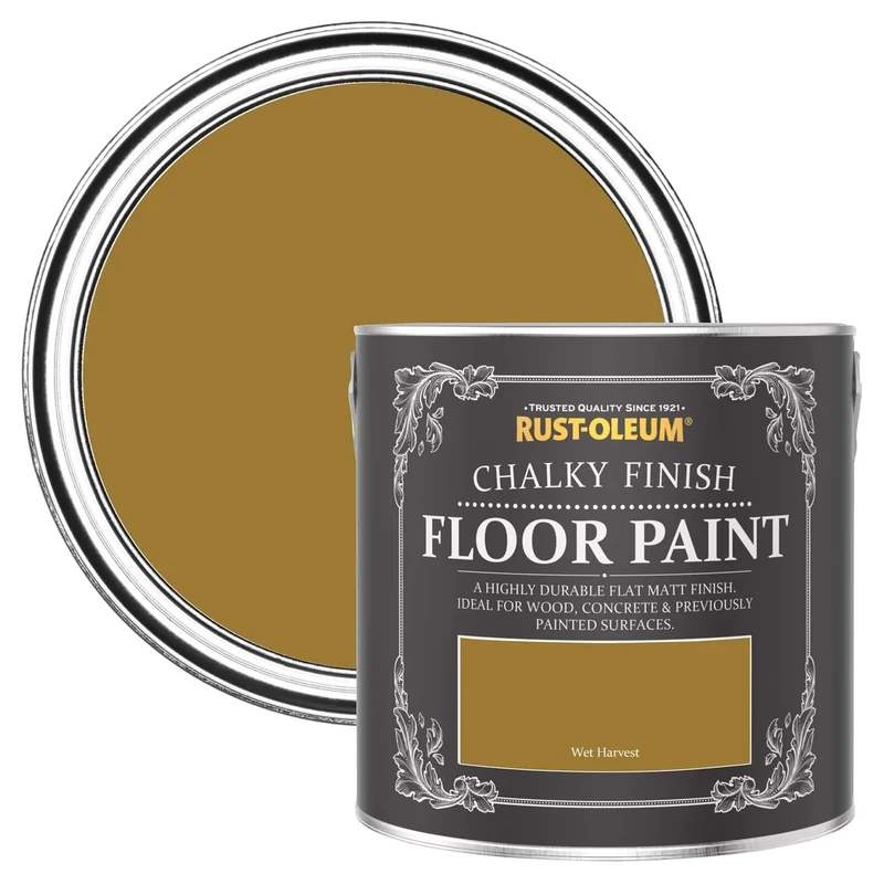 Rust-Oleum Yellow Scratch-Proof Floor Paint in Matt Finish - Wet Harvest 2.5L