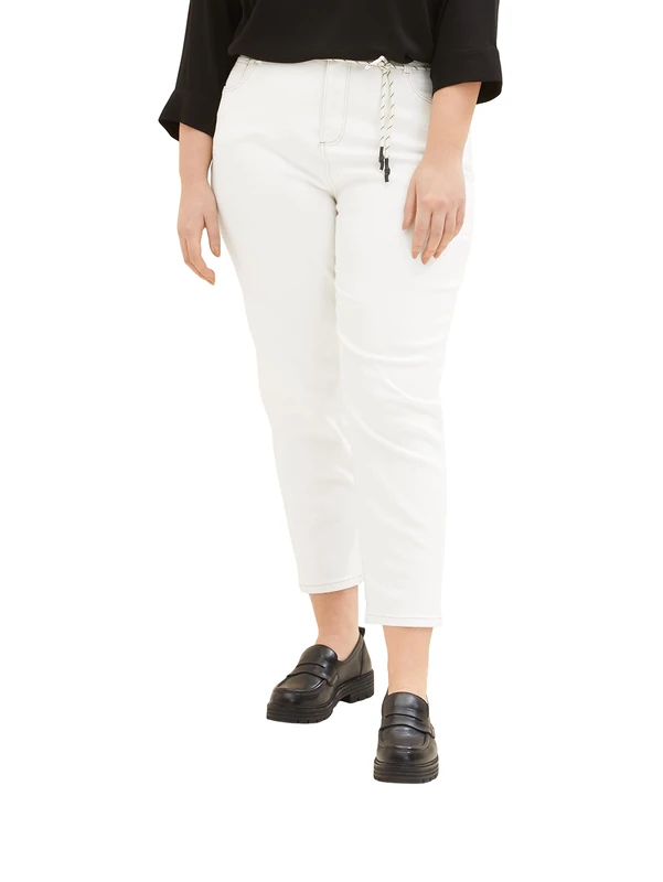 TOM TAILOR Ladie's 1035947 Barrel fit Jeans, 10315-Whisper White, 44W / 28L