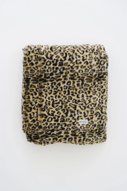 GRACED SOFT LUXURIES Oversized Softest Warm Elegant Cozy Faux Fur XL Throw Blanket 60" x 80", Classic Leopard