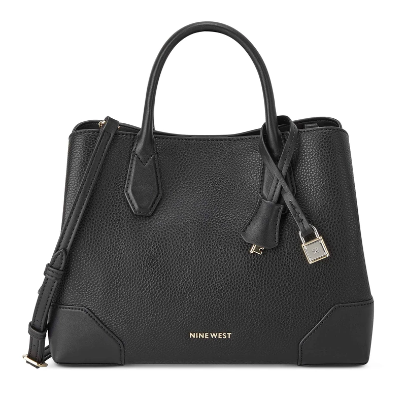 Nine West Women's Brooklyn Jet Set Satchel NGV108505, Black, One Size