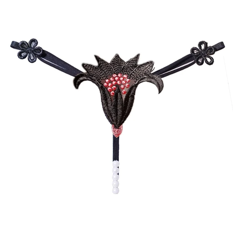 Difference U Women's Underwear Set Side Adjustable Bikini Panties Sexy Thong (Black-a)
