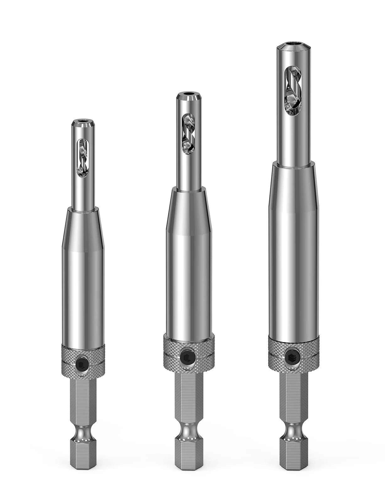 Self Centering Drill Bit Set, Ancable Hinge Drill Bit Self Centring 1/4 Inch High Speed Drill Bits For Door, Window, Cabinet Hinge Pilot Hole (2.4mm, 2.8mm, 3.6mm)