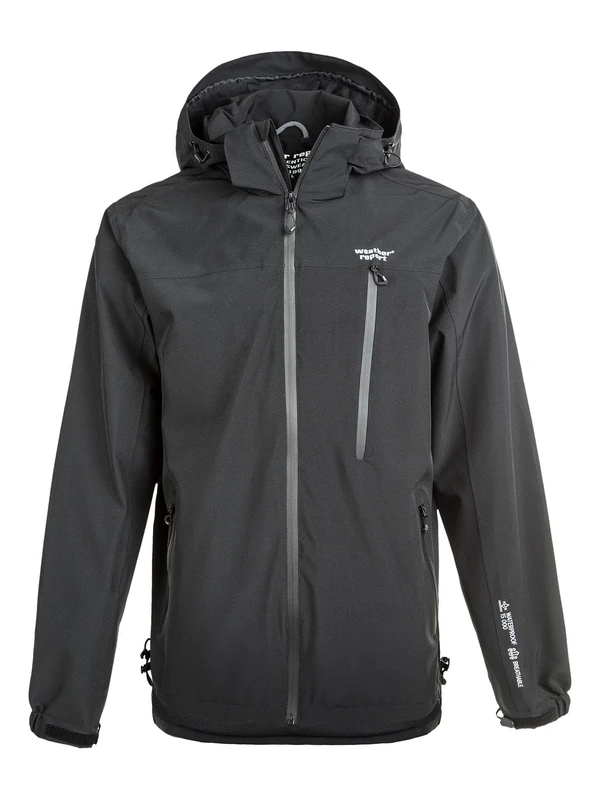 WEATHER REPORT Men's Delton rain Jacket, Black, 4XL