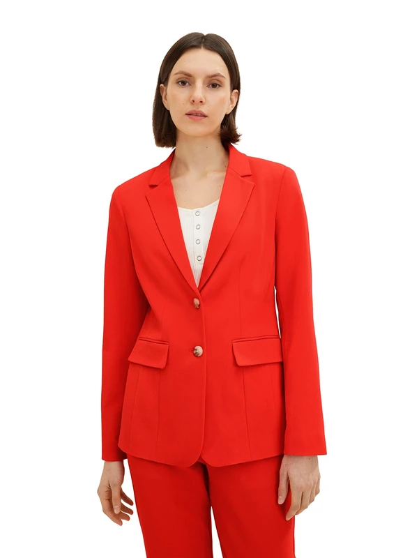 TOM TAILOR Ladie's 1035882 Blazer, 15612-Fever Red, 34
