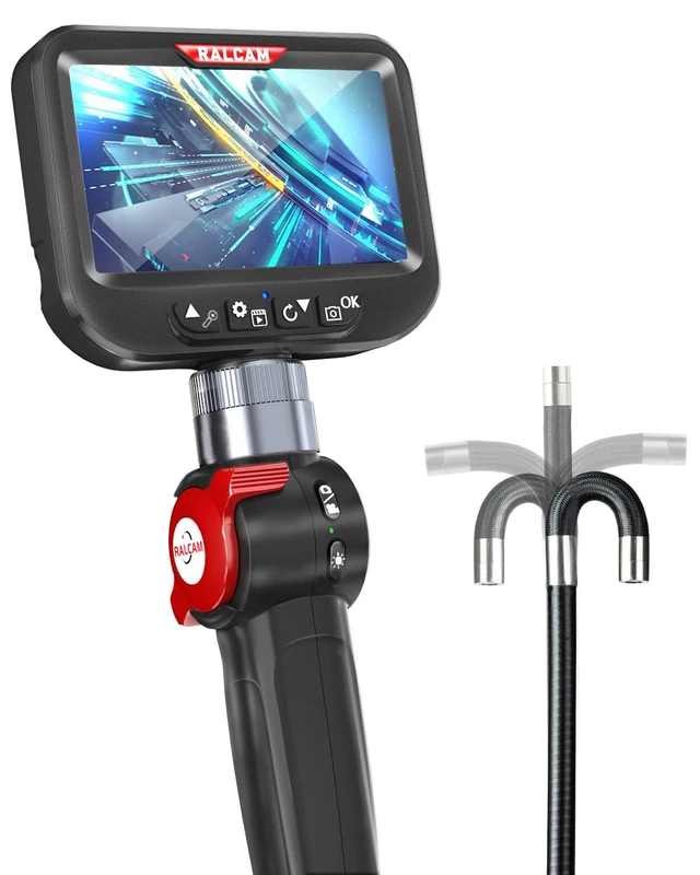 Ralcam Endoscope Camera with Light Endoscope Camera - Endoscope 8.5 mm Inspection Camera 4.3 Inch HD 1080P Tube Camera, Cameras with 10 LEDs, IP67 Waterproof 1 m Flexible Channel Camera Telescopic