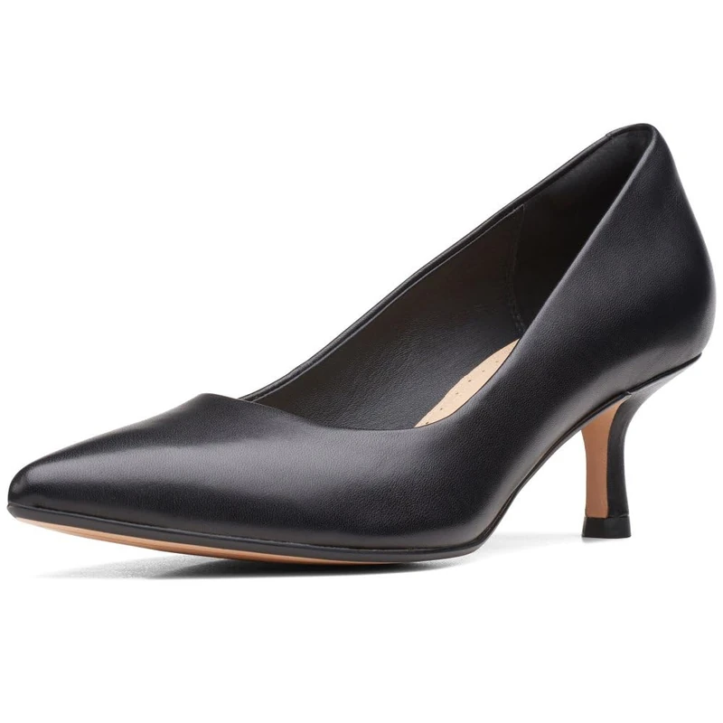 Clarks Violet55 Court, Black Leather, 39.5 EU