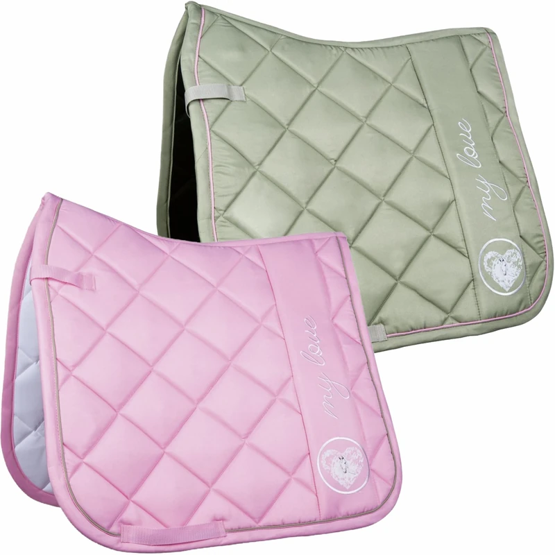 HKM Horse Spirit Saddle cloth Grey-Green Pony dressage - Image 1
