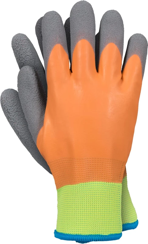 Ogrifox OX-WINORANGE Pack of Latex Gloves, Protective Gloves, Work Gloves, OX.12.430, Orange-Yellow-Gray, Size: 9, 72 Pairs