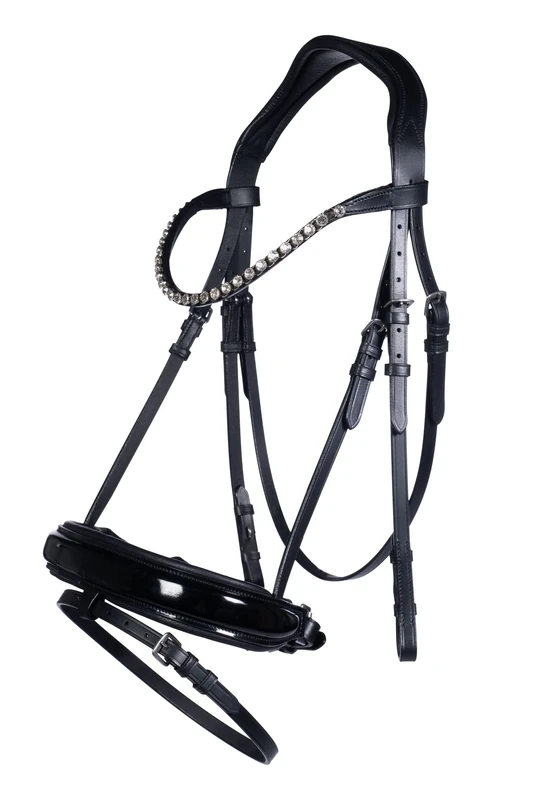 HKM Fleur Bridle Black Pony