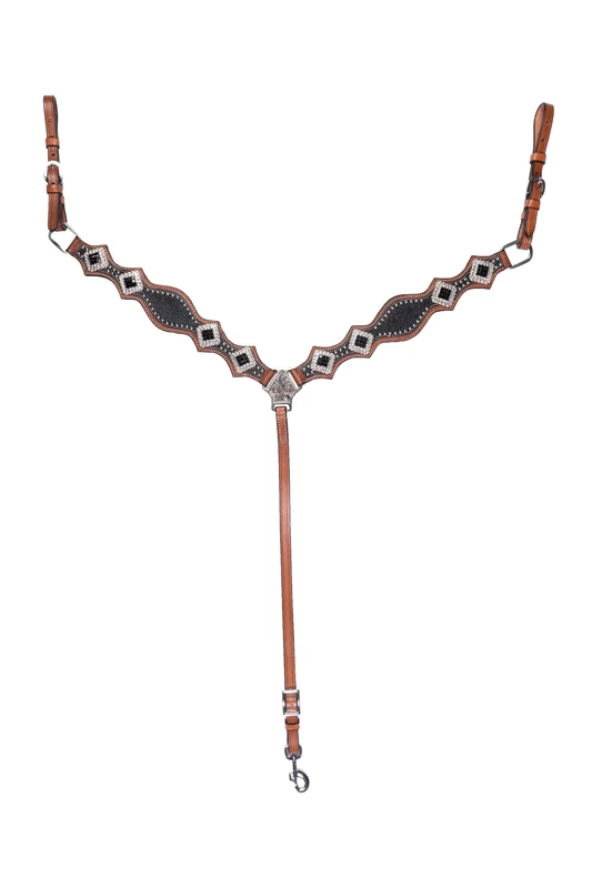 HKM Breastplate Black/Brown Pony